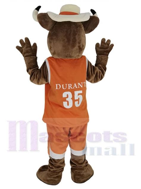 Texas Longhorns Bull Mascot Costume in Orange Jersey Animal