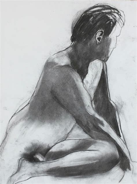 5667 Original Charcoal Art Male Nude Etsy