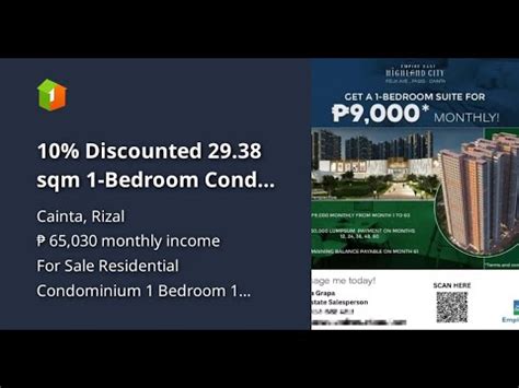 Discounted Sqm Bedroom Condo Rent To Own In Pasig Cainta