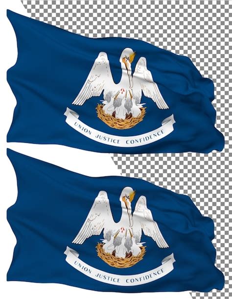 Premium Psd State Of Louisiana Flag Waves Isolated In Plain Bump