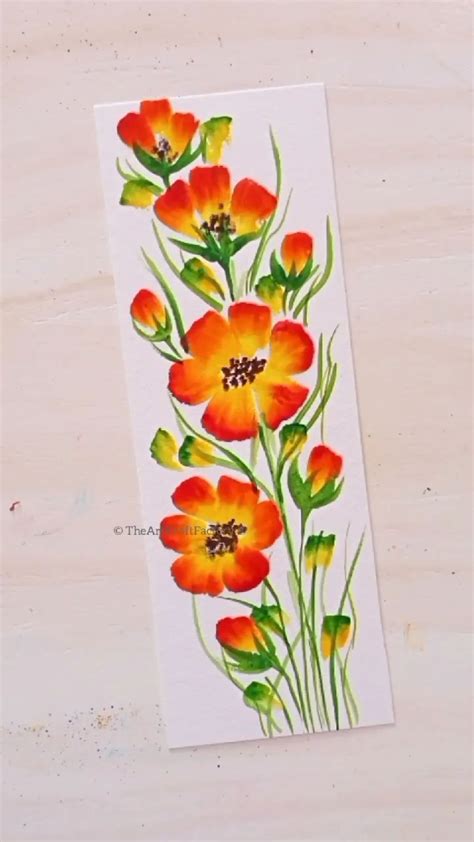 VCHITR Painted Floral Bookmarks Video In 2023 Flower Painting