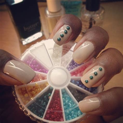 Nude Nails And Pearls Nude Nails Makeup Nails Manicure Hair Beauty Nail Polish Pearls