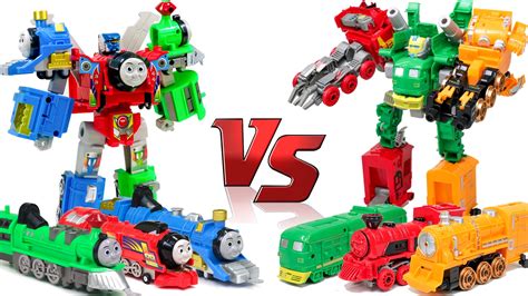 Thomas & Friends VS TrainRoBot Red Green Blue Yellow Train Transformers ...