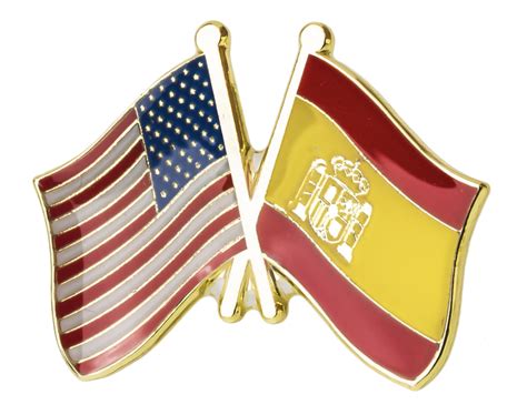 En Oferta Pin De Solapa Bandera De Estados Unidos Y Bandera De España