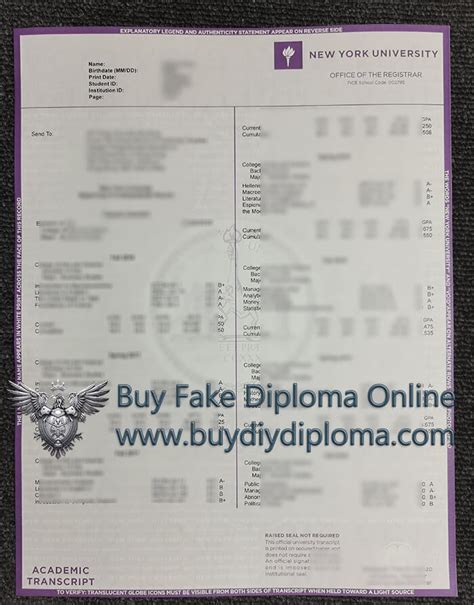 Purchase A Fake New York University Transcript From The USA