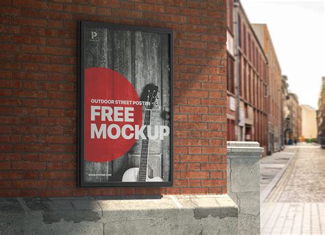 Free Outdoor Street Wall Framed Poster Mockup Psd Psfiles