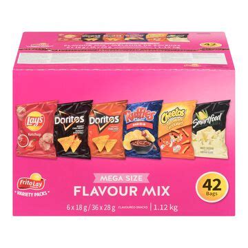 Mega Size Assorted Flavoured Chips Variety Pack | Food Basics