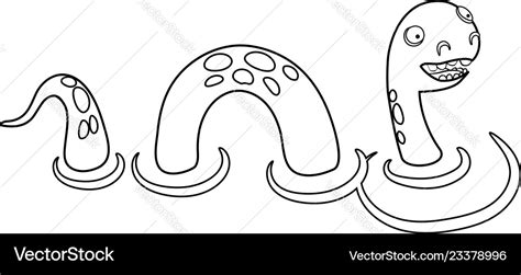 Coloring Book Loch Ness Monster Royalty Free Vector Image