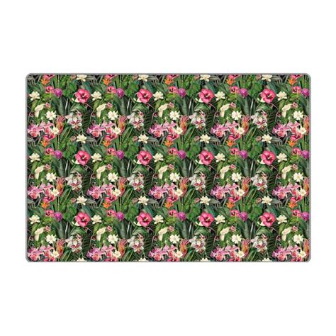 Teppich Bunte Tropische Blumen Collage