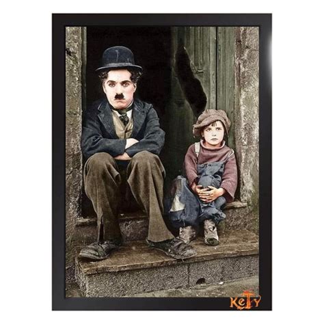 Quadro Decorativo Charles Chaplin E O Garoto A4 Produtos Elo7