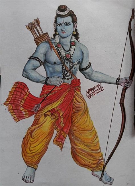 Sri Ram Drawing Watercolor Drawing Of Lord Sri Ram Watercolor Drawing