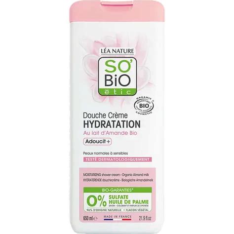 Douche crème hydratation à l amande bio So Bio Etic 650 ml La