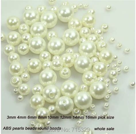 Abs Pearls 3 4 6 8 10 12 14 16mm Pearl Imitation Round Loose Pearl