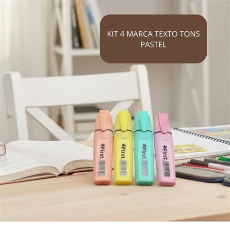 Marca Texto Para Livro - Marca Texto Tons Pasteis 4 Cores Colors Trend Marker Livros Cadernos ...