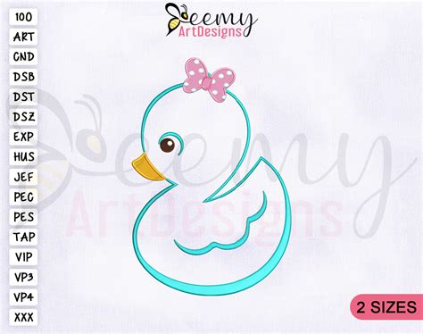 Outline Baby Duck Embroidery Design X X Hoop Baby Duck Etsy