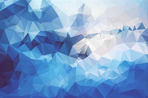 Low Poly Abstracto Azul Arte Digital Obras De Arte Geometría Arte De Polígono Azul Fondo