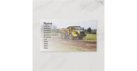 Large Yellow Dump Truck Business Card Zazzle