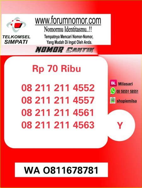 Jual Nomor Cantik SIMPATI Seri Double ABC 211 Rapih Hoki 08 211 211