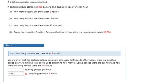 Solved A Graphing Calculator Is Recommended A Bacterial Chegg