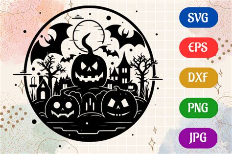 Halloween | Black and White Logo Vector Graphic by Creative Oasis ...