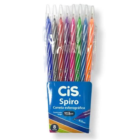 Caneta Spiro Clean Esferográfica 0 7mm Estojo c 8un CIS Shopee Brasil