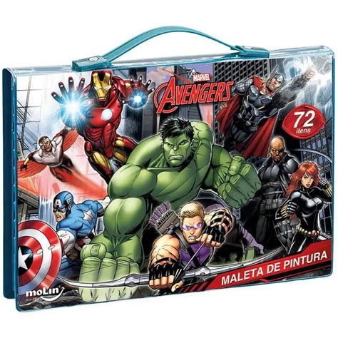 Maleta Para Pintura The Avengers Completa Itens Kit De Pintura