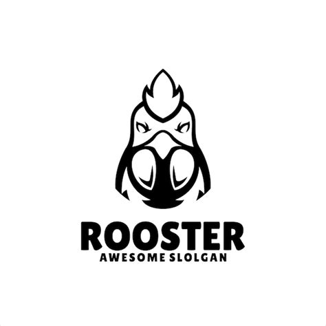 Illustration De Conception De Logo De Mascotte Simple Coq Vecteur