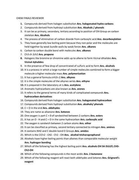 Chem Finals Reviewer Chem Finals Reviewer Compounds Derived From