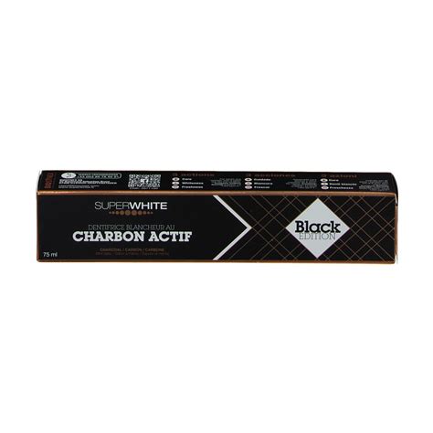 Super White Black Edition Dentifrice Blancheur Au Charbon Actif Ml