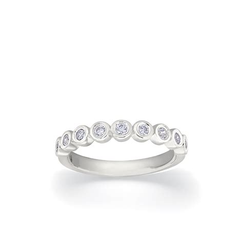 DIAMOND BEZEL SET HALF-WAY WEDDING RING - Byard Brogan