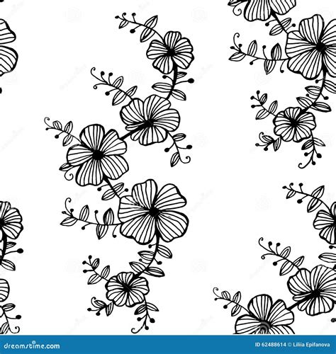 Seamless Background Pattern Of Hand Painted Flower Garlands Graphic