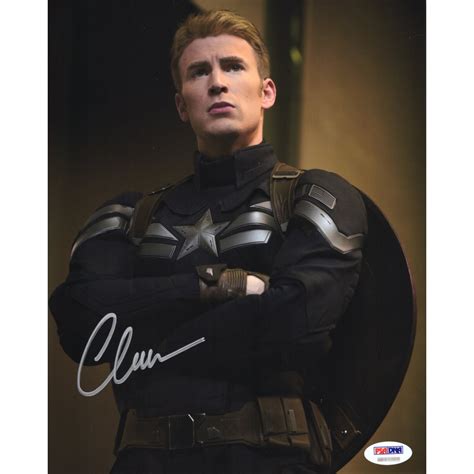 Chris Evans クリス・エヴァンス キャプテン・アメリカ 直筆サイン写真 Psa認証