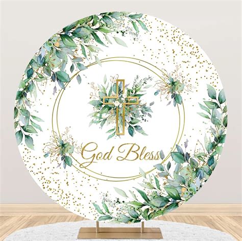 Amazon DORCEV God Bless Round Backdrop Cover 7 5x7 5ft Polyester