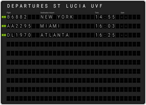 St Lucia Hewanorra Airport Departures & [UVF] Flight Schedules