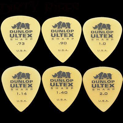 Dunlop Ultex Sharp Guitar Picks Of Each Size Ebay