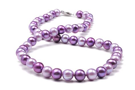 Purple And Lavender Freshwater Pearl Necklace With Sterling Silver Clasp