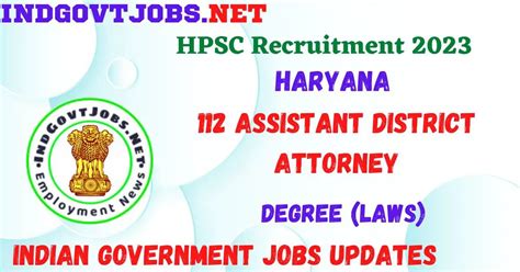 Hpsc Recruitment 2023 112 Assistant District Attorney Apply Online For Best Indian Government Jobs