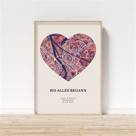 Wo Alles Begann Poster Herz Geschenk Liebe Etsy De