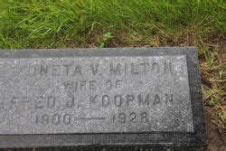 Moneta Victoria Milton Koopman 1900 1928 Mémorial Find a Grave