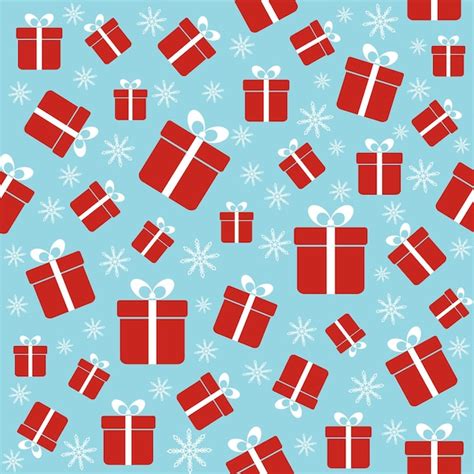 Premium Vector Christmas Seamless Pattern With Gifts Snowflakes