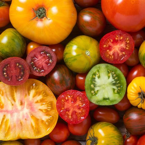 Close Up Of Colorful Tomatoes Some Sliced Shot From Above Mccabes