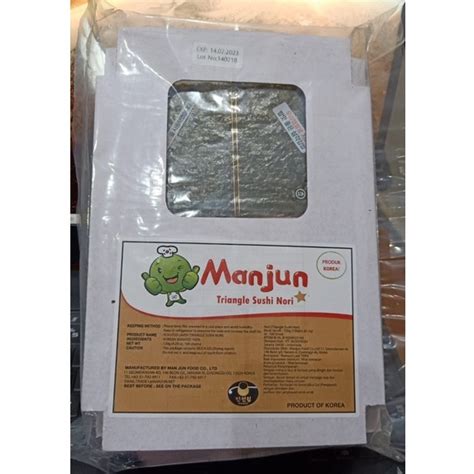 Jual Manjun Triangle Sushi Nori 1 Pack 100 Lembar Onigiri Shopee