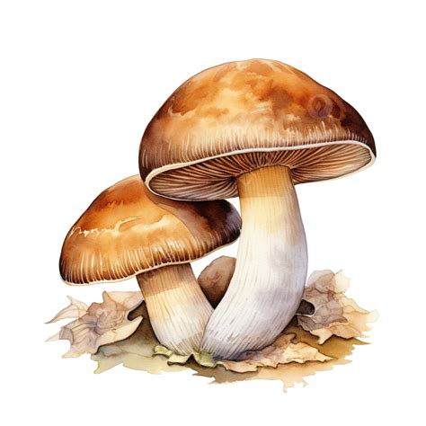 Boletus Or Porcini Mushroom Watercolor Illustration Fungi Mushroom