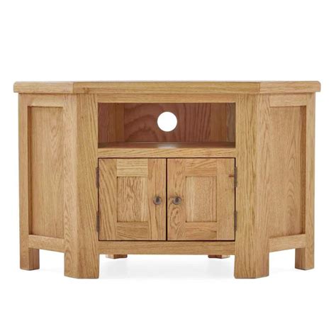 Sailsbury Solid Oak Corner Tv Cabinet 105cm The Furniture Mega Store