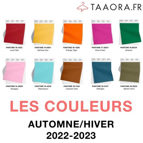 Couleurs automne hiver 2022 2023 Pantone idées shopping tendance