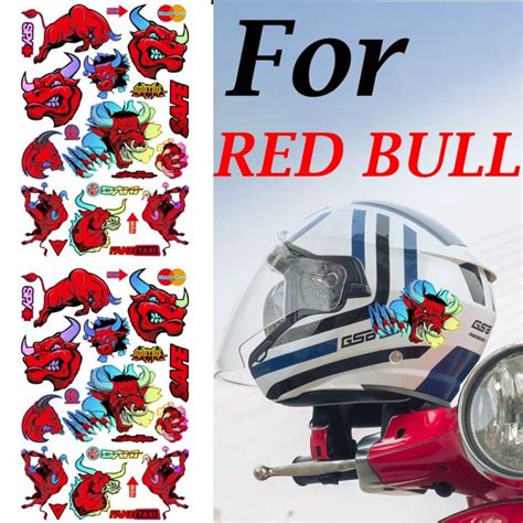 Red Bull Stickers Helmet Stickers Motorbike Body Head Cool Decoration ...