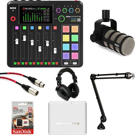 Rode Rodecaster Pro II and PodMic Microphone Podcast Bundle | Reverb