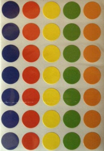 Small Round Coloured Sticky Dots Mm Circles Stickers Labels Spots