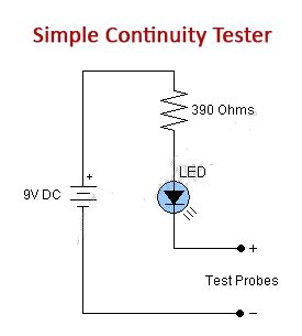 Led Continuity Tester Circuit - Circuit Diagram