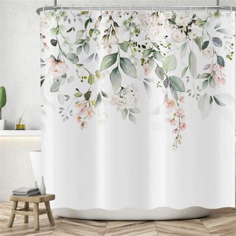 Rideau De Douche Fleurs 180X220 Cm Lxl Fleurs De Rose Peintes À La